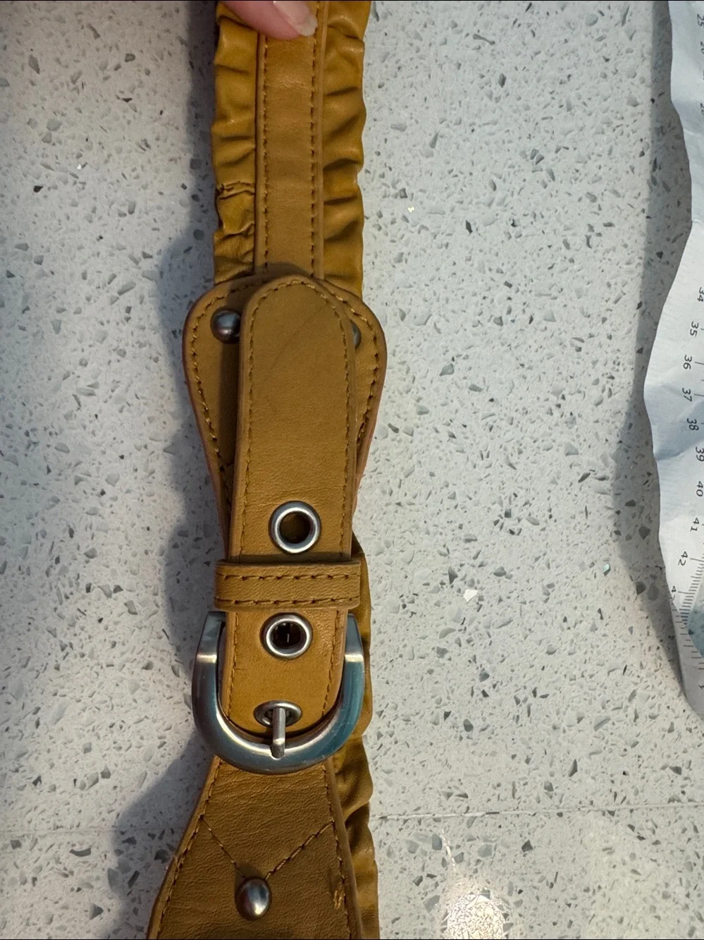 Cold water creek  Mustard Ruched Leather belt